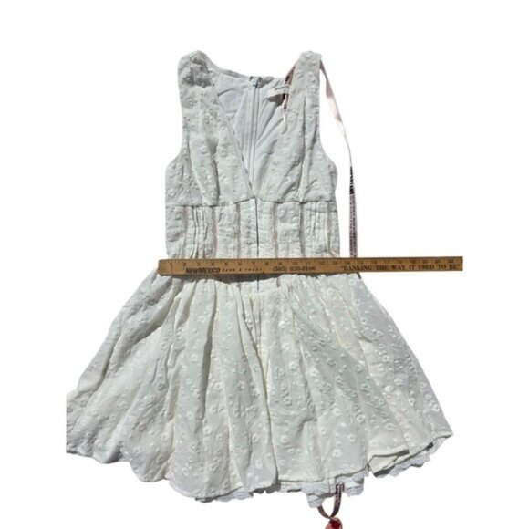 House of CB Sarita White Floral Cotton Broderie Plunge Corset Mini Medium - Picture 7 of 10